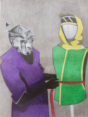 Painting titled "SEBOTIMO (Timeless)" by Ayobami Lawal, Original Artwork, Pencil