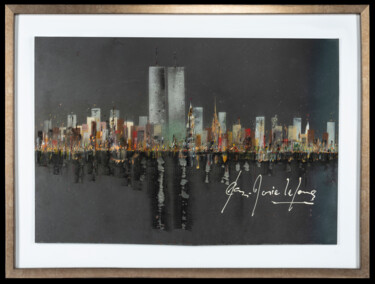 Painting titled "Œuvre 2 originale s…" by Thierry Lefaux, Original Artwork, Oil Mounted on Wood Stretcher frame