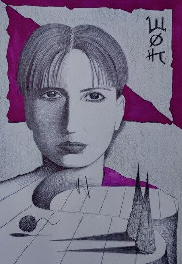 图画 标题为“Sjon” 由Milto Sideris, 原创艺术品, 圆珠笔