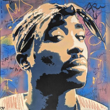 Tupac Pintura titulada "Tupac" por G.C.Popartist, Obra de arte original, Acrílico