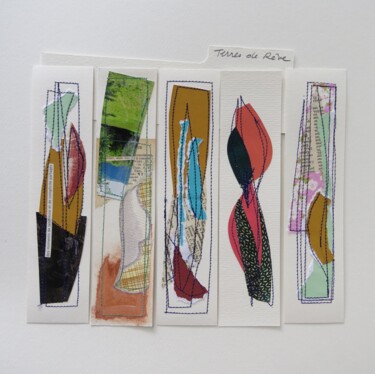 Colagens intitulada "Terres de rêve" por Cécile Morillon, Obras de arte originais, Colagens