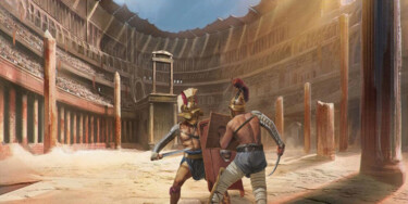数字艺术 标题为“Gladiatore - La bat…” 由Vasiliki Trocheila, 原创艺术品, 数字油画