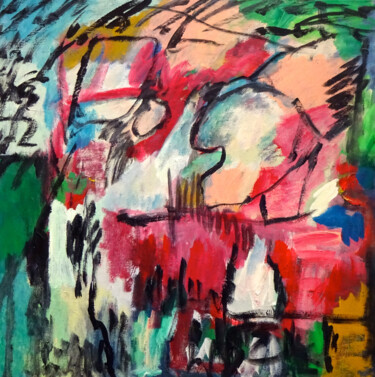 绘画 标题为“Composition 7189” 由Engelina Zandstra, 原创艺术品, 丙烯 安装在木质担架架上