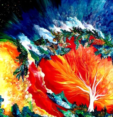 "Life Force" başlıklı Tablo Barbara Fuhrmann tarafından, Orijinal sanat, Akrilik Ahşap Sedye çerçevesi üzerine monte edilmiş