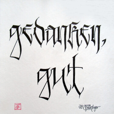 Drawing titled "Gedanken, gut" by Jan René Fuchsluger, Original Artwork, Ink