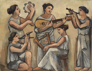 제목이 "Orchestre hellénist…"인 미술작품 Henri Fagerolles로, 원작, 안료