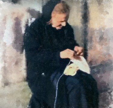 Digital Arts titled "The Knitter" by Russell Newell, Original Artwork, 2D Digital Work