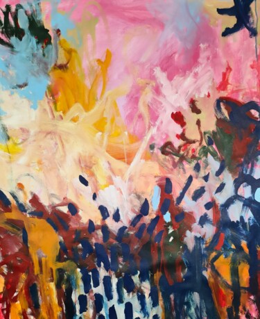 Gushing Painting titled "Gushing" by Emily Starck, Original Artwork, Acrylic Mounted on Wood Stretcher frame