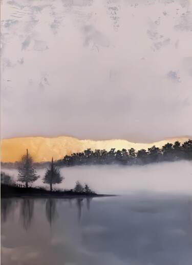 Peinture intitulée "Foggy Morning" par Lusi Manukyan, Œuvre d'art originale, Acrylique