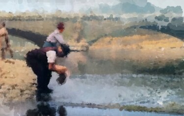 Digitale Kunst getiteld "Wash Day" door Russell Newell, Origineel Kunstwerk, 2D Digital Work