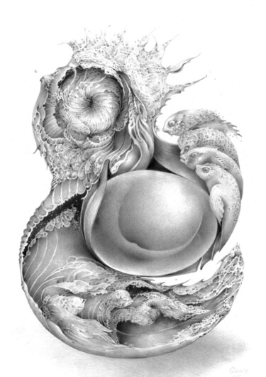 Disegno intitolato "Metamorfosi" da Symona Colina, Opera d'arte originale, Grafite