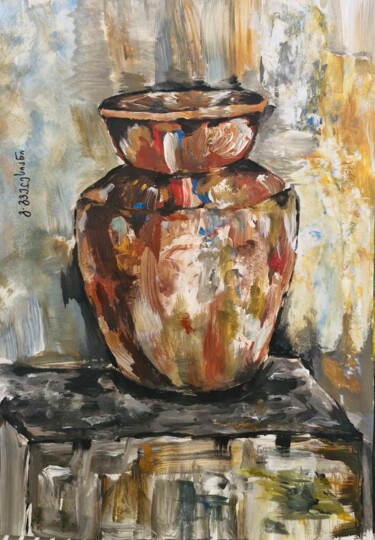 Still Life Картина под названием "Still Life" - Giorgi Gvelesiani, Подлинное произведение искусства, Акрил Установлен на Металл