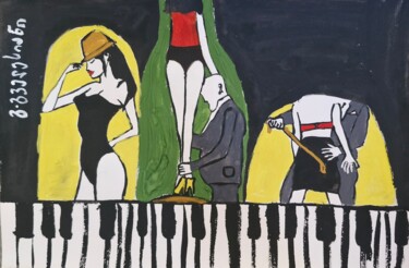 Картина под названием "Jazz Life" - Giorgi Gvelesiani, Подлинное произведение искусства, Гуашь