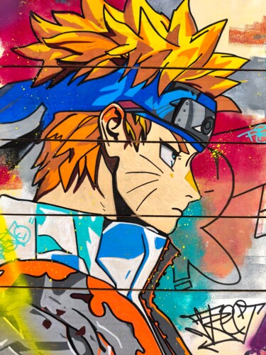 Peinture intitulée "Street art "Naruto"" par Caronart, Œuvre d'art originale, Marqueur