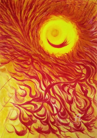 Painting titled "SUNNY 2" by Constantin Popescu, Original Artwork, Oil Mounted on Wood Stretcher frame