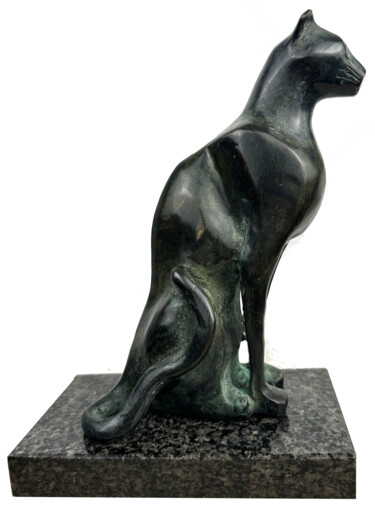 Sculpture titled "Cat" by Kristof Toth, Original Artwork, Bronze