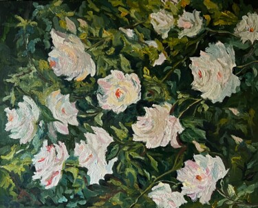 绘画 标题为“White roses” 由Natalia Chernitsa, 原创艺术品, 油