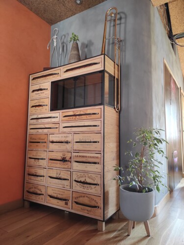 Design intitulée "Meuble vitrine cais…" par Laurent Giancani, Œuvre d'art originale, Meuble