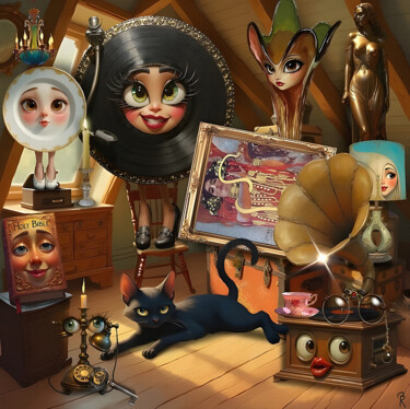 Arte digitale intitolato "Treasure In The Att…" da Ashedinarockirart, Opera d'arte originale, Lavoro digitale 2D