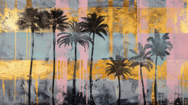 数字艺术 标题为“Ocean Breeze Palms.…” 由Miriam-Feyga Bunimovich, 原创艺术品, 数字油画