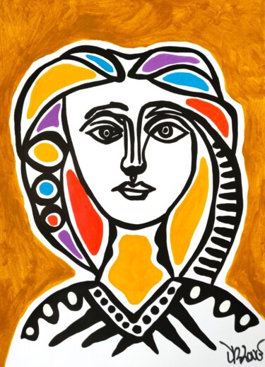 The woman ( Tribute to Pablo Picasso ) Pintura intitulada "The woman ( Tribute…" por Dr. Love, Obras de arte originais, Acrílico