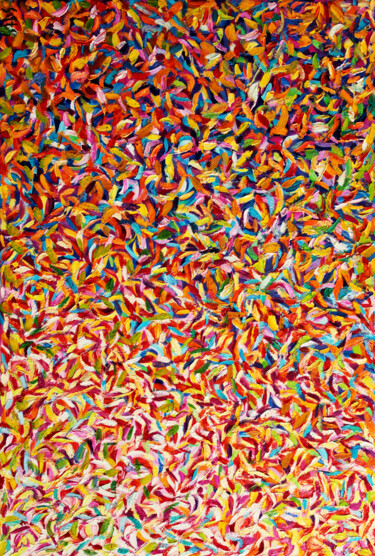 Pittura intitolato "The garden XIV. Abs…" da Andrei Sitsko, Opera d'arte originale, Olio Montato su Telaio per barella in le…