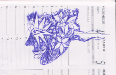 Disegno intitolato "esquisse pour une p…" da Frédéric Avez, Opera d'arte originale, Biro