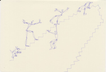 Disegno intitolato "Les voilà!" da Frédéric Avez, Opera d'arte originale, Biro