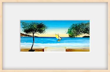 Ζωγραφική με τίτλο "Plage de Paulilles…" από Ninoufloral, Αυθεντικά έργα τέχνης, Ακρυλικό Τοποθετήθηκε στο Ξύλινο πάνελ