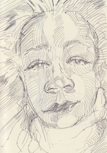 图画 标题为“2021?” 由Frédéric Avez, 原创艺术品, 圆珠笔
