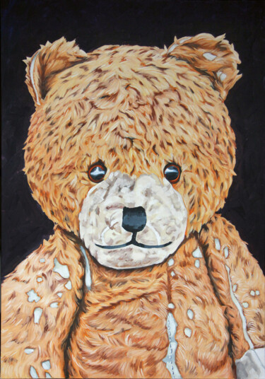 Bear Pittura intitolato "Bear" da Silla Guerrini, Opera d'arte originale, Olio Montato su Telaio per barella in legno