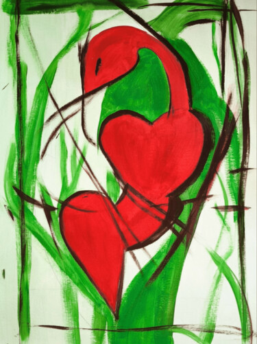 绘画 标题为“Heart of a bird” 由Nina Timoshenko, 原创艺术品, 丙烯