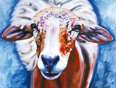 Even sheep have souls 제목이 "Even sheep have sou…"인 미술작품 Silla Guerrini로, 원작, 기름 나무 들것 프레임에 장착됨