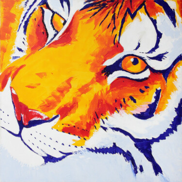 Tiger 제목이 "Tiger"인 미술작품 Silla Guerrini로, 원작, 아크릴 목재 패널에 장착됨