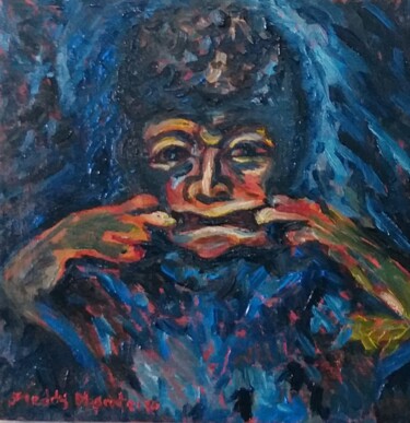 Painting titled "Malcriado" by Freddy Monteiro Ovando, Original Artwork, Oil