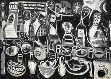 Banquete Pittura intitolato "Banquete" da Enrique Pichardo, Opera d'arte originale, Acrilico