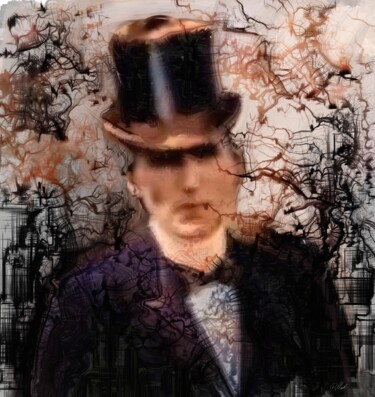 제목이 "Neural Tophat"인 디지털 아트 Russell Newell로, 원작, 2D 디지털 작업