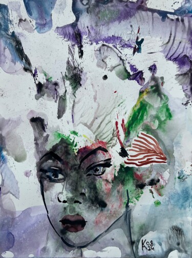 Sea queen Pittura intitolato "Sea queen" da Katerina Anchugova, Opera d'arte originale, Acquarello