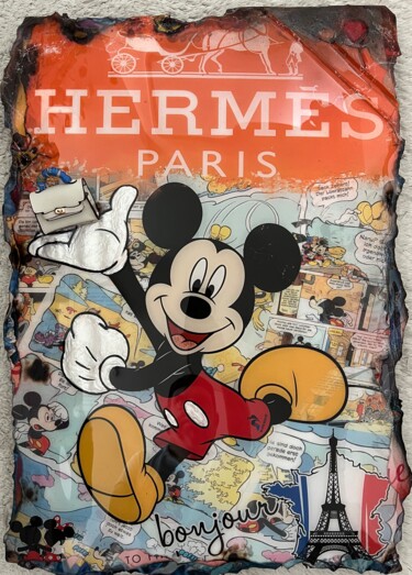 "Hermés Mickey Birki…" başlıklı Kolaj Kellnington tarafından, Orijinal sanat, Kaligrafi
