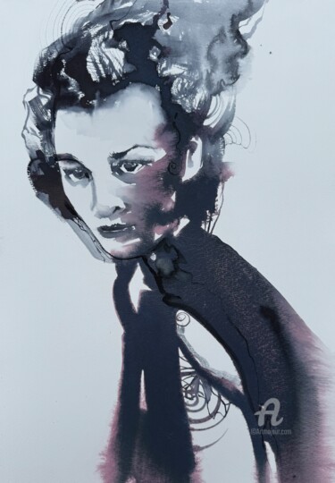 Pittura intitolato "“Presence effect”" da Oxana Luky, Opera d'arte originale, Acquarello