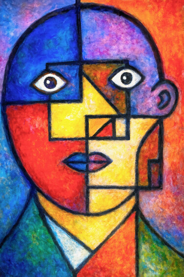 Arte digitale intitolato "Homme surpris" da Pacôme Coquet, Opera d'arte originale, Immagine generata dall'IA Montato su Allu…