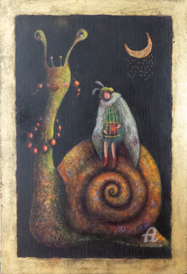 Where Lullabies Fall Like Rain Painting titled "Where Lullabies Fal…" by Natalia Berezina (natimade), Original Artwork, Acrylic