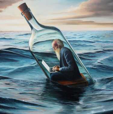 Painting titled "Identifiant Incorre…" by Jean-Paul Becker, Original Artwork, Oil Mounted on Wood Stretcher frame