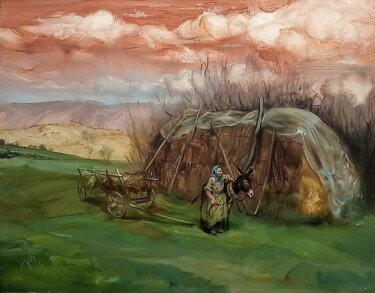 Schilderij getiteld "Grandmother and don…" door Rumbetix, Origineel Kunstwerk, Olie
