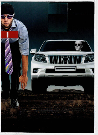 "Man vs Car" başlıklı Kolaj Алексей Зуев tarafından, Orijinal sanat, Kolaj