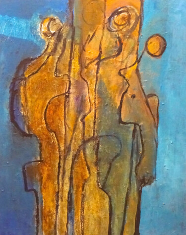 Pittura intitolato "Composition 7047" da Engelina Zandstra, Opera d'arte originale, Acrilico Montato su Telaio per barella i…
