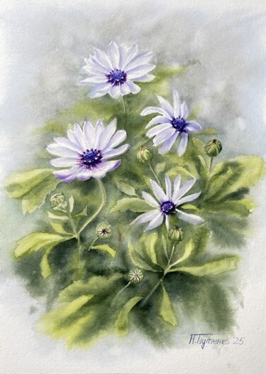 Blue eyes, original watercolor