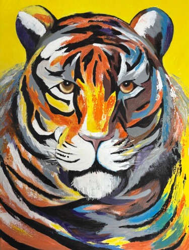 绘画 标题为“Le calme du tigre” 由Antanina Galoubets (Antanina Shkradjuk), 原创艺术品, 丙烯