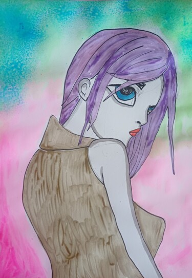 Drawing titled "I dye my hair soon" by Ashton Knighting, Original Artwork, Ink