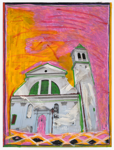 Peinture intitulée "Church of San Trova…" par Modou Dieng Yacine, Œuvre d'art originale, Acrylique